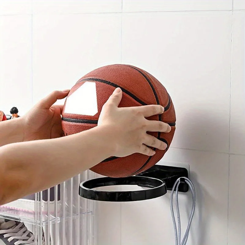 Description Picture 4 of item1PC Wall Mounted Basketball Storage Rack Multi-purpose Football Display Shelf Ball Holder Space Saving Living Room Decor