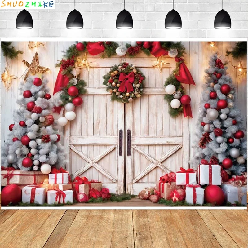 christmas-day-wreath-family-new-year-party-photography-backdrops-prop-window-living-room-xmas-tree-gift-snow-background-ty-05