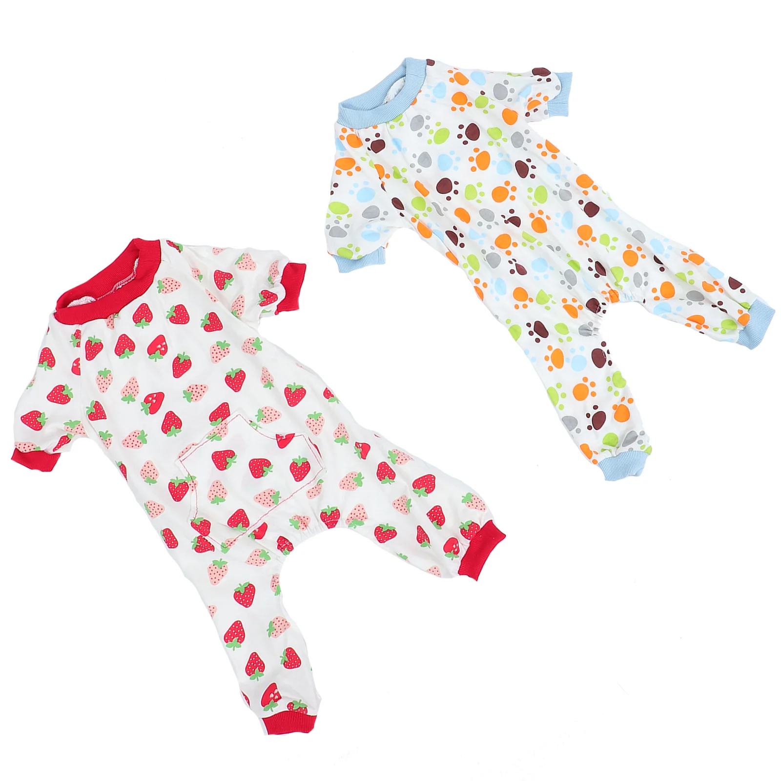 2 Pcs Pet Pajamas Household Jumpsuits Puppy Bodysuits Children's Dog Night Clothes Cotton Supplies Cats