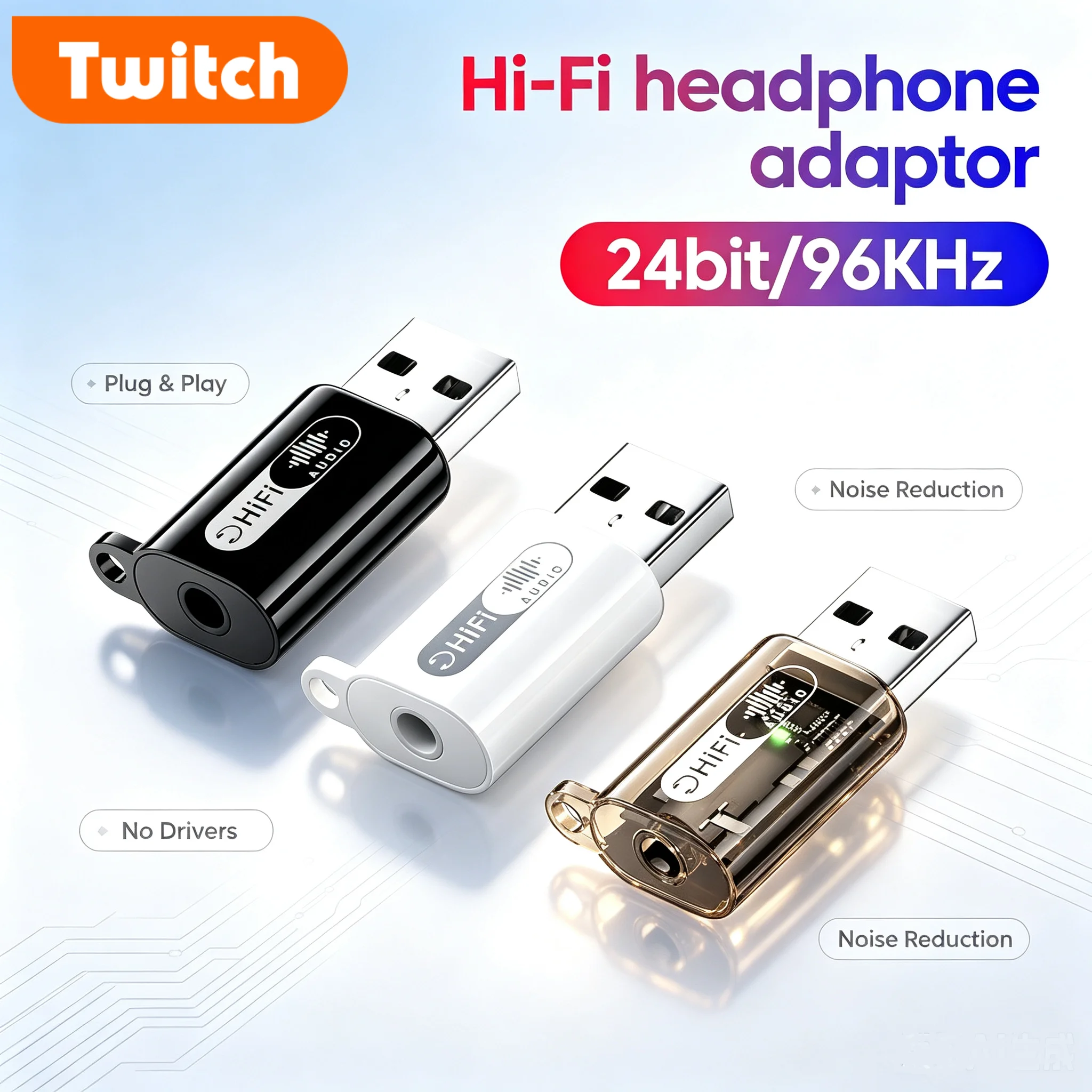 Usb Sound Card External - Adaptor Audio Plug and Play 3.5m