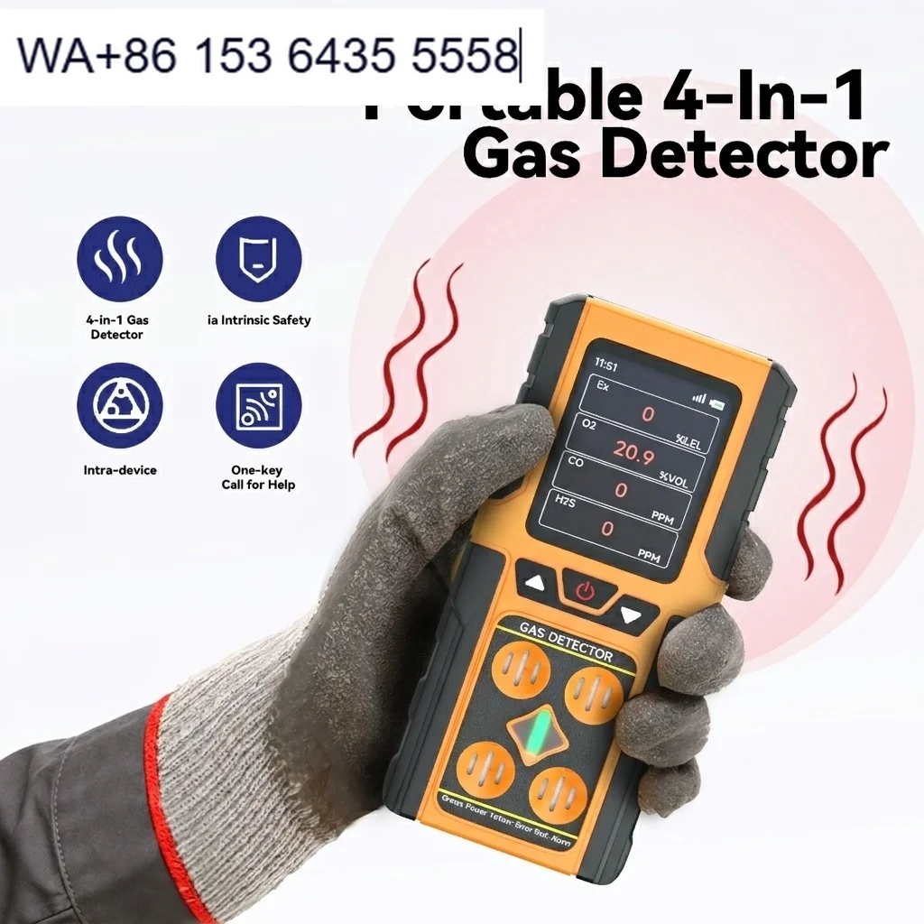 High Precision Gas Concentration Meter 30000 Records Data Storage Gas Detector