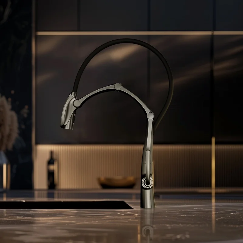 Black Kitchen Faucet Brass Brushed Gold Sink Faucet Brushed Nickel Brass Sink Tap Rotating Spout Mixers Tap Hot Cold Kitchen Tap