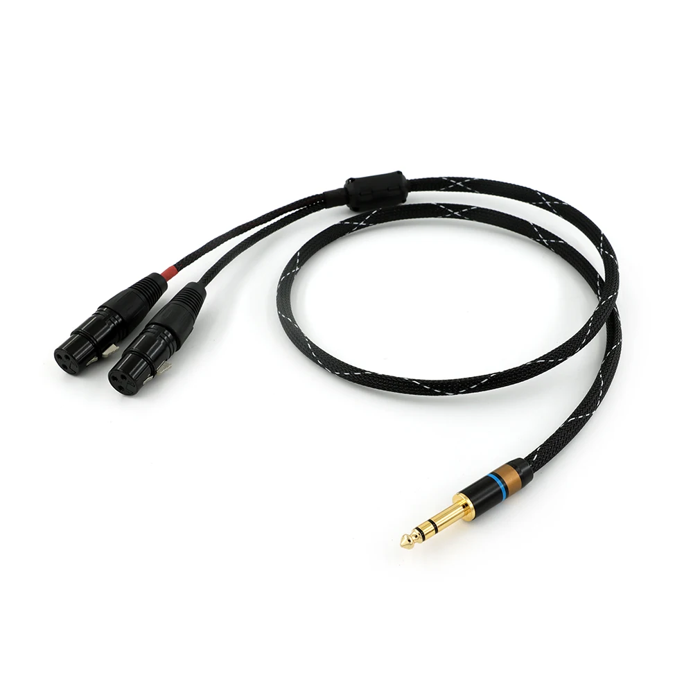 Canare L-4E6S Star Quad 6.5mm TRS To XLR Y-Splitter for Microphone 6N OFC 6.5mm Stereo to 2XLR Adapter 6.35 Male Jack Cord Cable