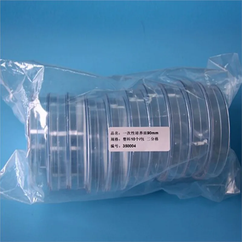 10pcs/lot 90mm Laboratory analysis Disposable Plastic Polystyrene Petri Dishs 2 well,Sterile