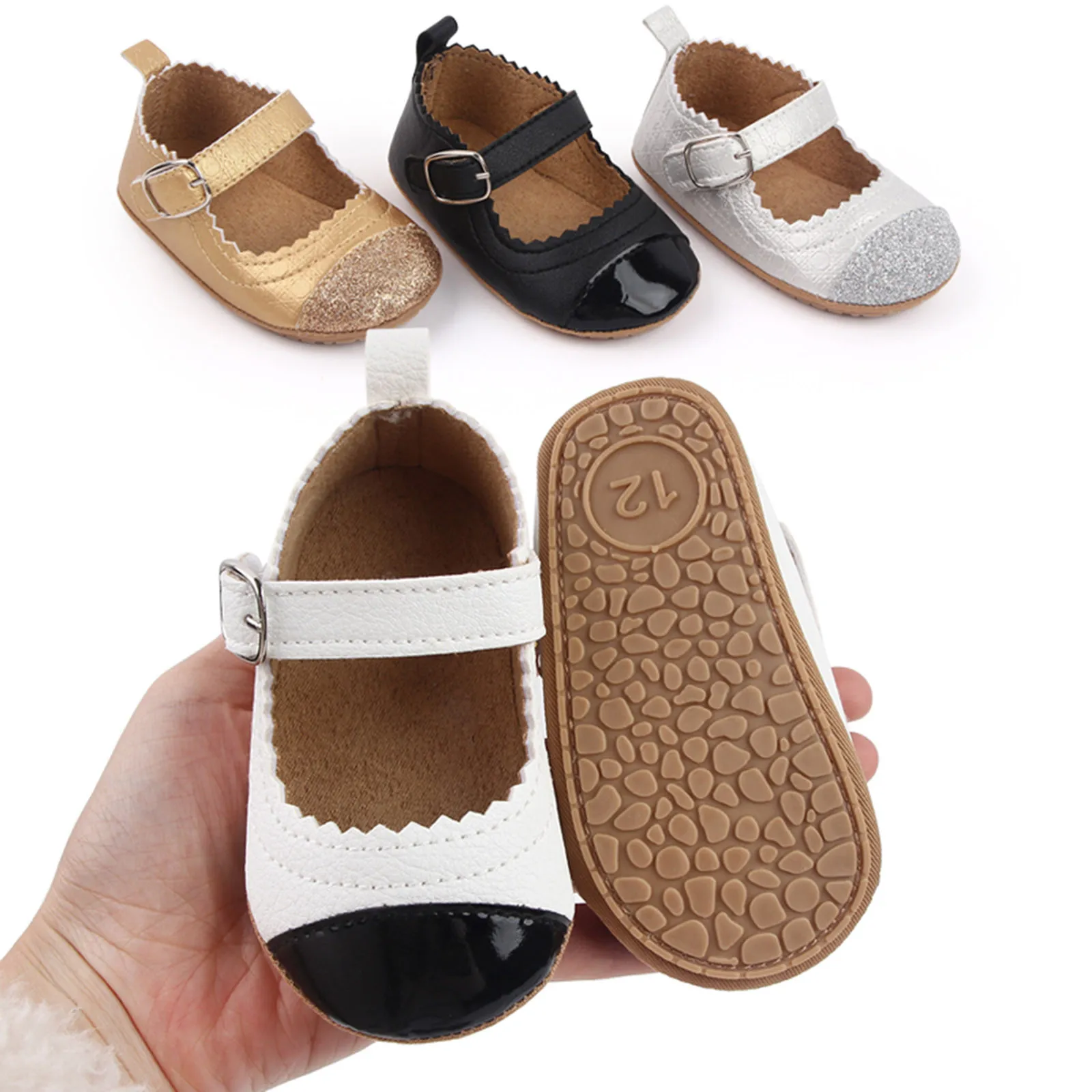 Kleinkind Neugeborenen Baby Schuhe Streifen Pu Leder Junge Mädchen Schuhe Kleinkind Gummi Sohle Anti-rutsch Erste Wanderer Infant Mokassins 2022