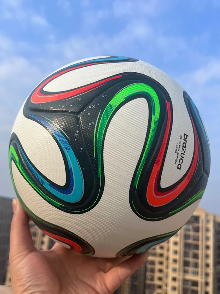 2014 ブラジル ブラズカ 最新サッカー 標準サイズ 5 ボール PU 素材 スポーツ リーグ サッカー トレーニング ボール Futbol Voetba