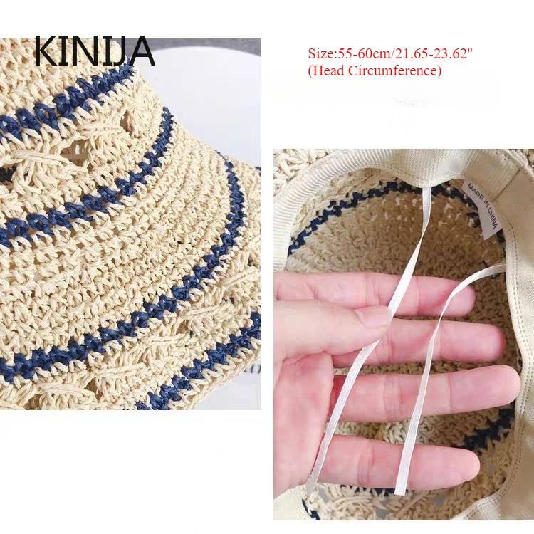 여름 모자 여성 밀짚 태양 모자 접는 태양 모자 한국어 스타일 선 스크린 비치 액세서리 Sunhat Bucket Hat Girls 밀짚모자