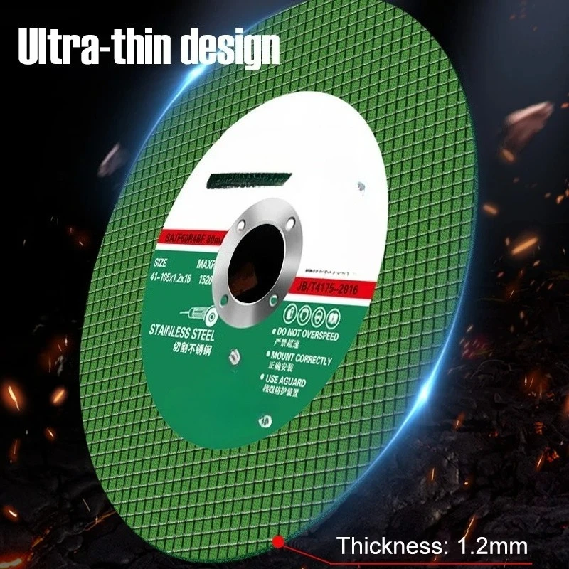 1.2mm ultra-thin 100 type angle grinder 105mm sand grinding disc 10 pieces metal stainless steel cutting disc resin saw blade