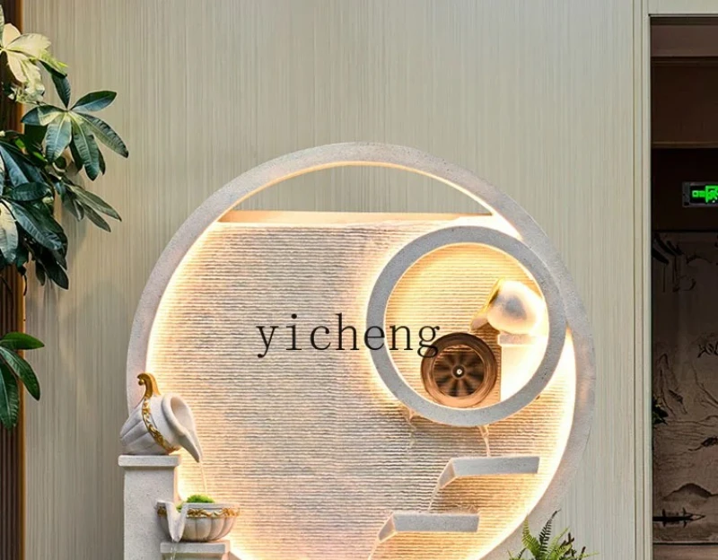

FY2 Ornament Fish Pond Wealth Attraction Entrance Living Room Humidification Landscaping Water Curtain Wall Decoration