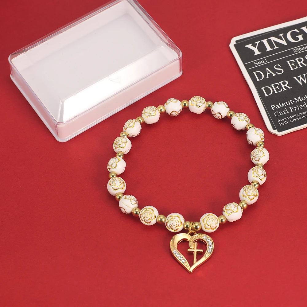 Exquisite Heart shaped cross R - Fashion Men Vogue บทวิจารณ์และราคา