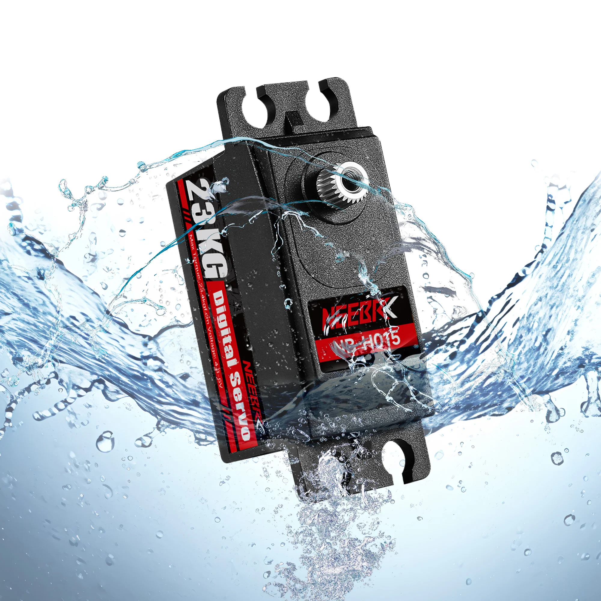 NEEBRC 짧은 몸체 금속 기어 미니 디지털 서보 로우 프로파일, 1/8 1/10 RC 자동차 크롤러 비행기 헬리콥터 보트 로봇 부품, 23kg