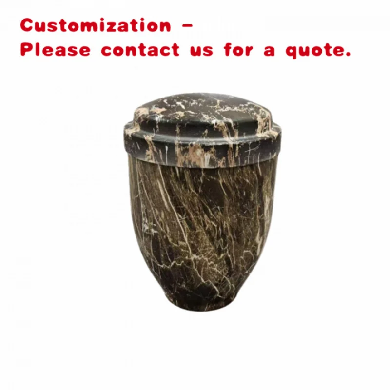 

custom.U002 Hot-selling Matte Texture Black Marble Urn Funeral Use