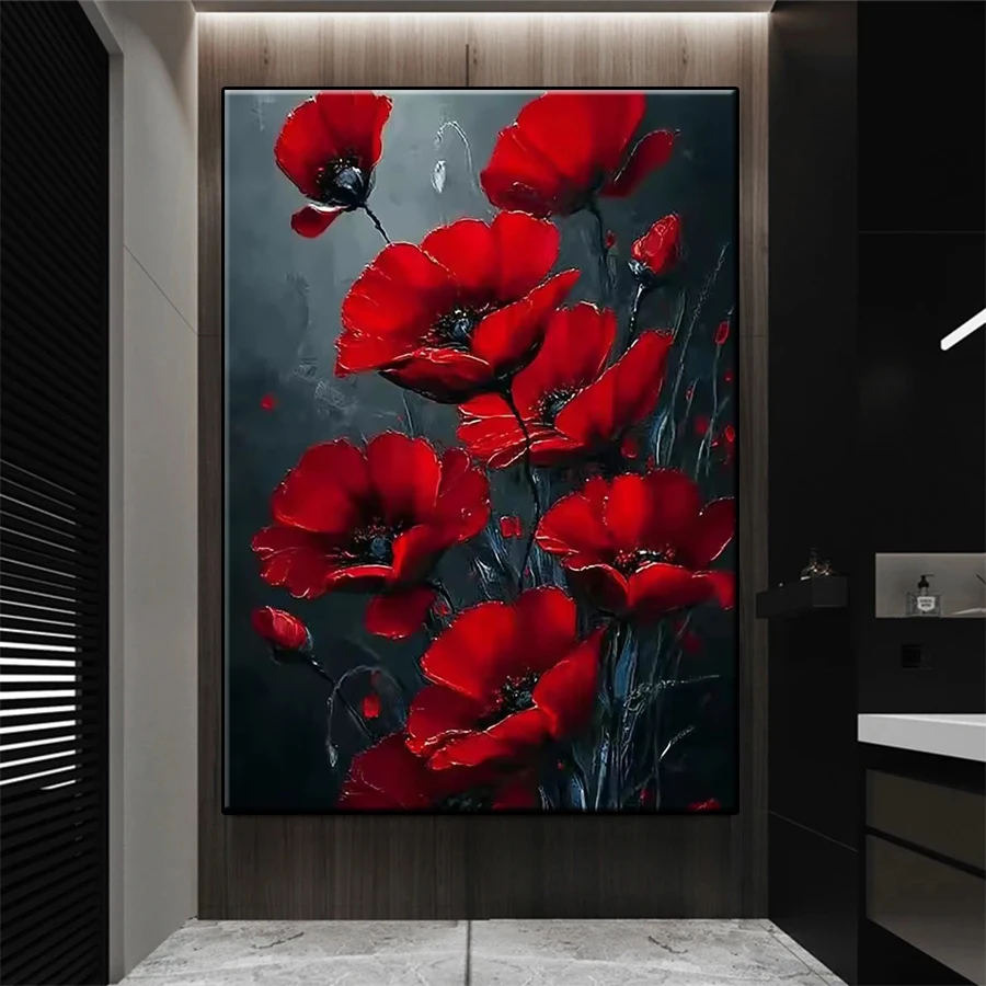 

Diamond Mosaic Picture Kit New Modern Art Beautiful Poppy Flower Diamond Painting Cross Stitch Adult Decoration Wall Art