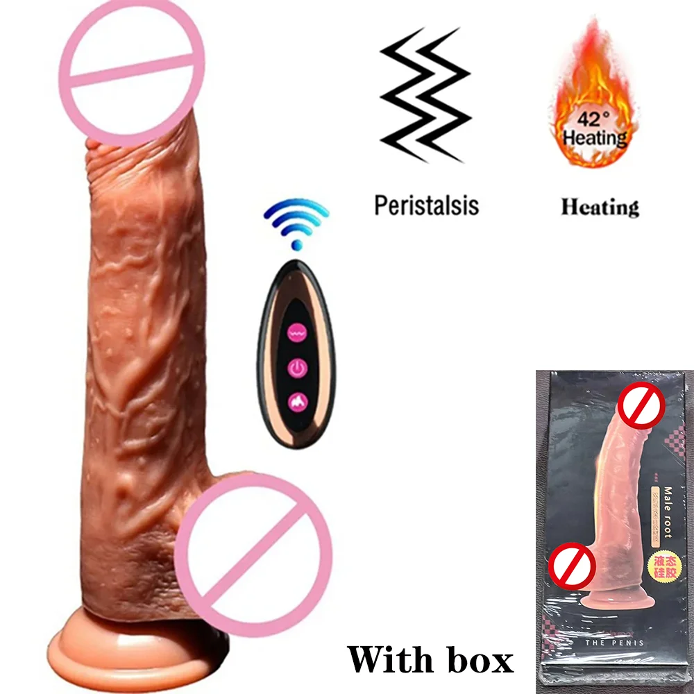 Spina anale del vibratore del Dildo realistico di spinta con la modalità telescopica di vibrazione femminile per il giocattolo del sesso di piacere