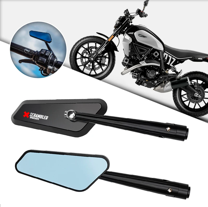 Алюминиевое зеркало заднего вида с ЧПУ для мотоцикла, боковое крыло, крепление отражателя заднего вида для Ducati Scrambler 400 800 1100 ICON 800 Desert