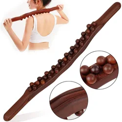 Wood Guasha Massage Stick Wooden Therapy Scraping Lymphatic Drainage Massager 31 Beads Point Treatment Gua Sha Tool for Back Leg