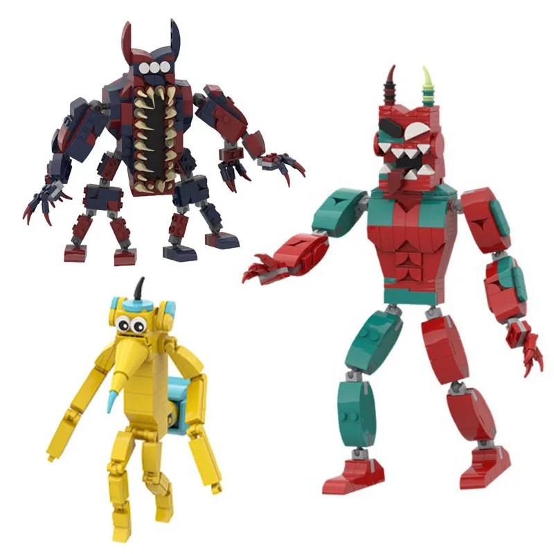 

Garten Of Banban 8, красный, зеленый микс, набор строительных блоков монстров, забавная модель взаимодействия родителей и детей, подарки на Рождество и день рождения