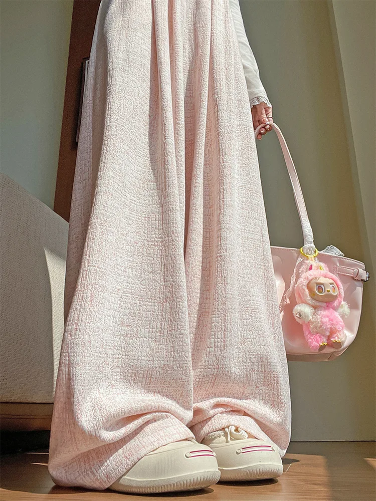 Pantalones de pierna ancha azul para mujer verano de secado rápido Slim-Fit urbano dopamina Modal cordones fajas corredores pantalones empalmados fluidos