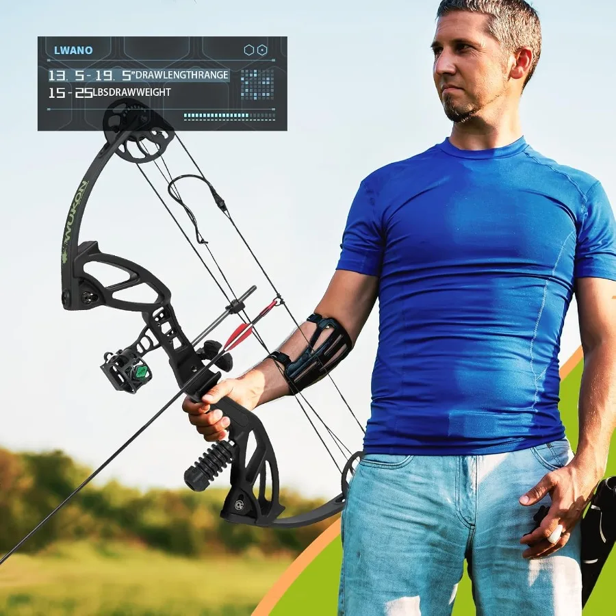 مجموعات الرماية القوس المركب للشباب والمبتدئين اليد اليمنى مجمع الأقواس رسم طول 18 "-27" 15-30 رطل رسم الوزن 260 إطارًا في الثانية هون