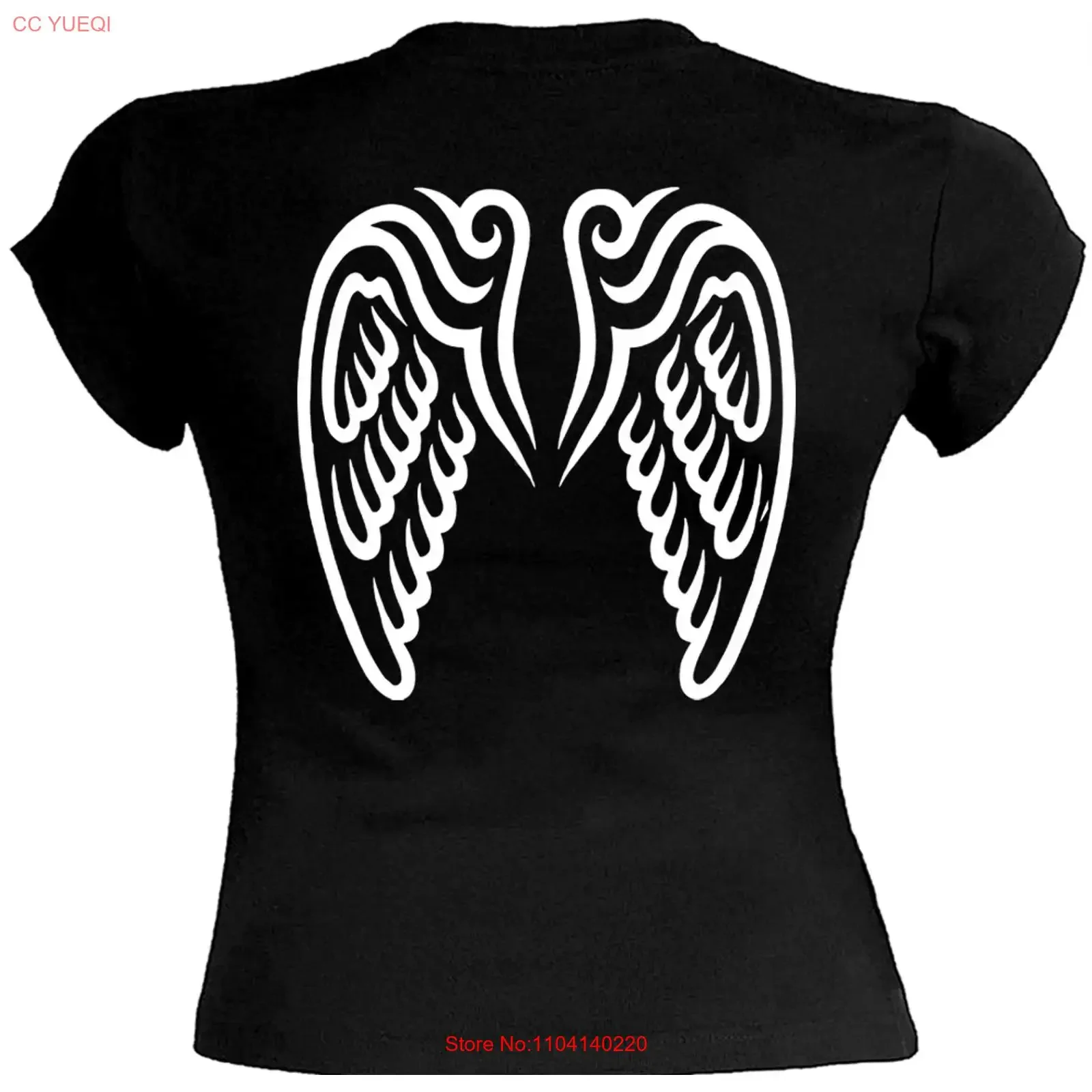 Women Angel Wings Tattoo Kawaï Lolita Girly Demon T Shirt vintage Washed Soft Slightly streetwear Breathable Unisex Stylish