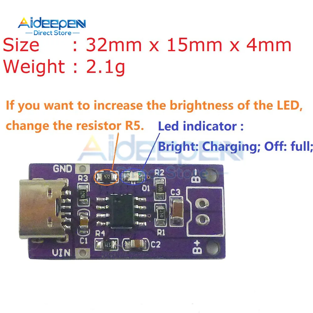 DC-DC Converter Module Battery Charger Module 1.5V 3V 4.5V Type-c USB 1S 2S 3S NiMH Rechargeable For 1.2V 2.4V 3.6V CC/CV