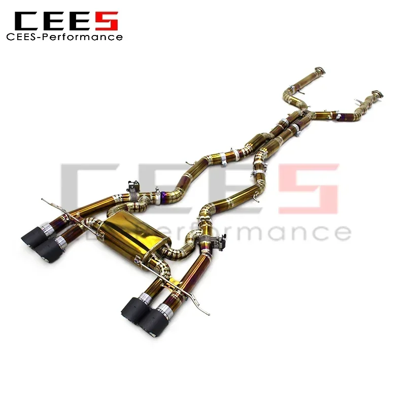 CEES Valvetronic Sport Equal Length Titanium Exhaust System Muffler for BMW M2 G87 2023-2024 Gold Exhaust Pipe Assembly