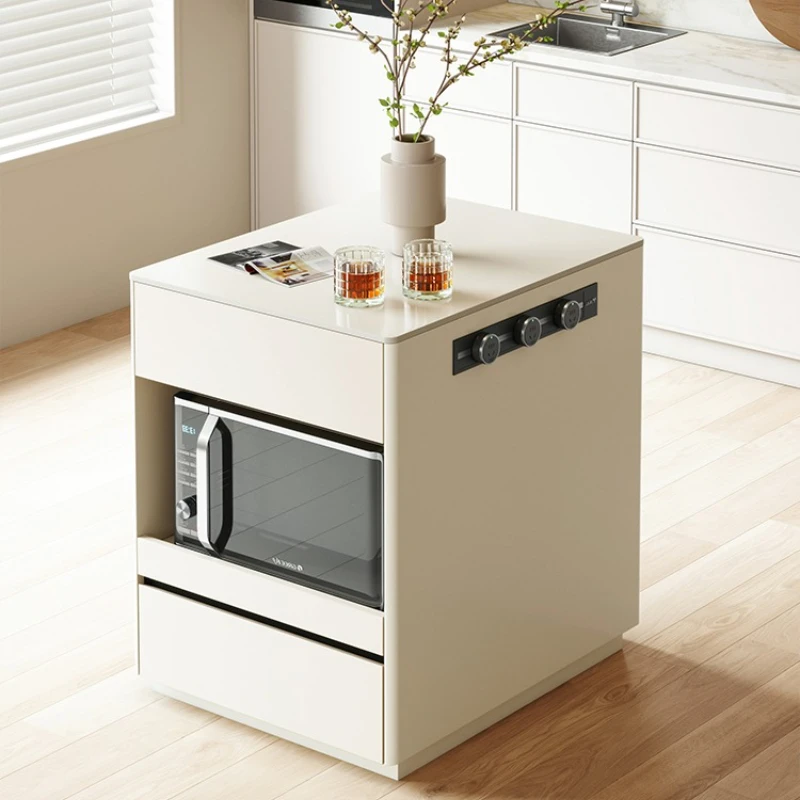 

Cream wind independent island table integrated retractable household kitchen small apartment advanced multi-function