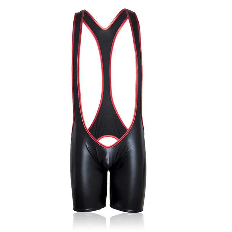 Mens Latex Sexy Leather Open Crotch Pants Fetish Gay Crotchless Pants Pole dance Erotic Costumes for BDSM Bondage Sex games