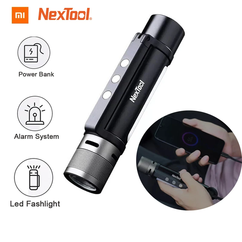 Xiaomi NexTool Outdoor 6 in 1 LED Flashlight Ultra Bright Torch Waterproof Camping Night Light Zoomable Portable Emergency Light