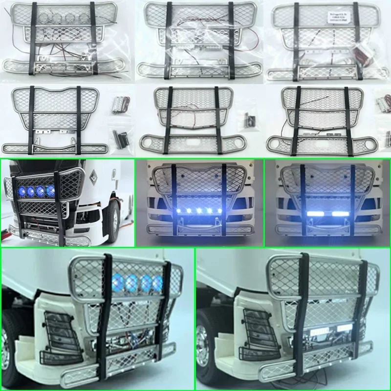 LED 1 Set Crash Barrier Cattle Pen for 1/14 Tamiya RC Truck For scania 770s For volvo 56360 For man