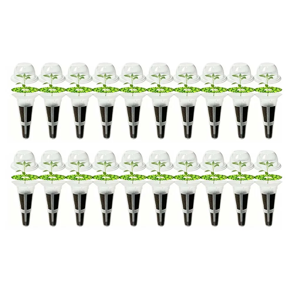 20 Count Soilless Cultivation Accessories with Grow Sponges Domes and Plant Containers for Indoor Gardening Systems