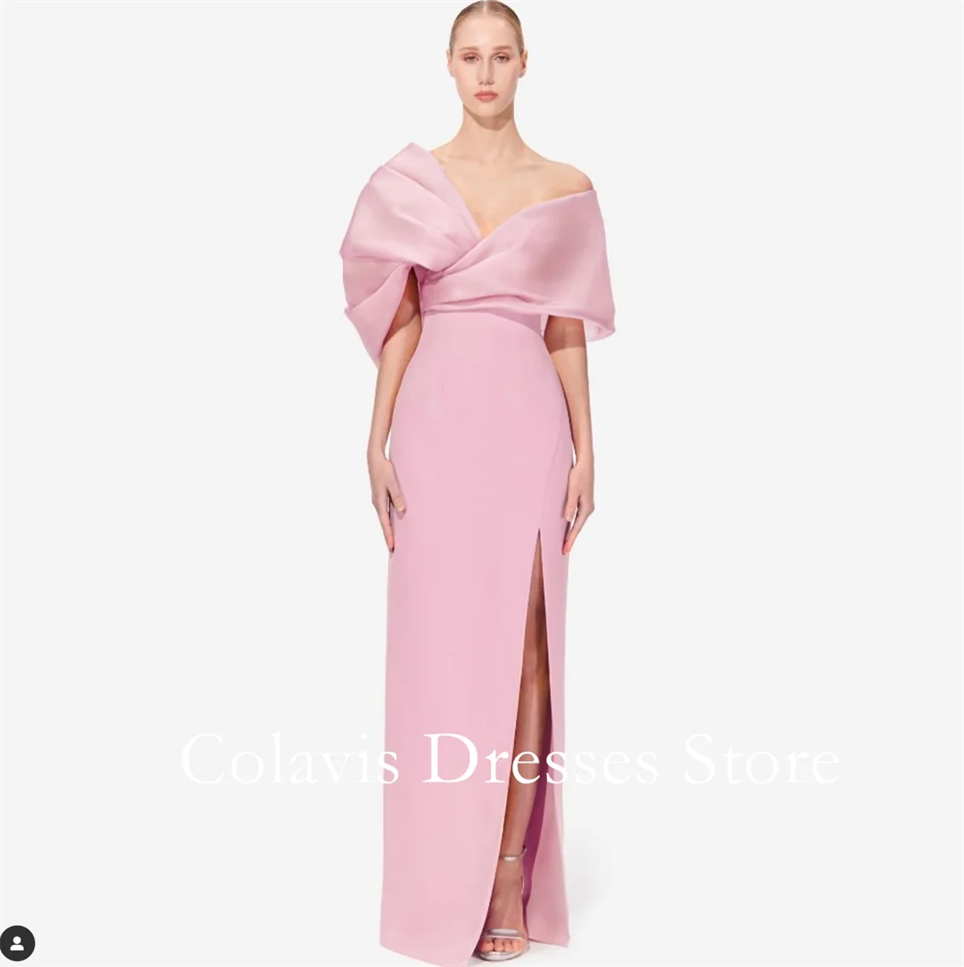 

Colavis Fashion Off-Shoulder Customized 2024 New Women's Maxi Crepe Satin Prom Dress Fuchsia Celebrity Vintage Party Dress