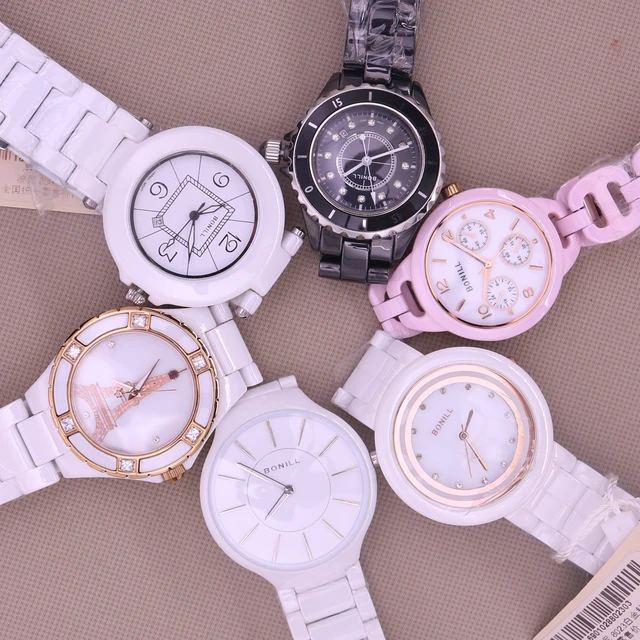 SALE Discount Ceramic Watch Rhinestones Lady Men s Women s Watch Japan Mov t Hours Metal Bracelet Girl s Gift AliExpress 1511
