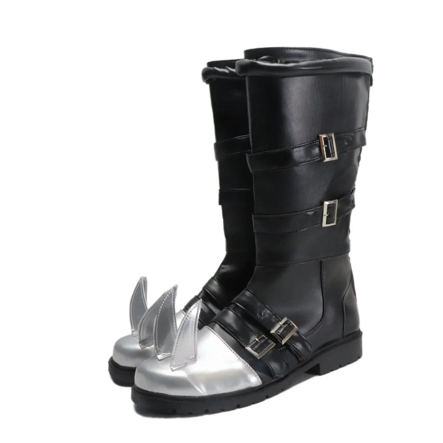 Anime Digimon Tamers Beelzebumon‌ Cosplay Shoes Black Medium-Long PU Leather Boots For Halloween Carnival