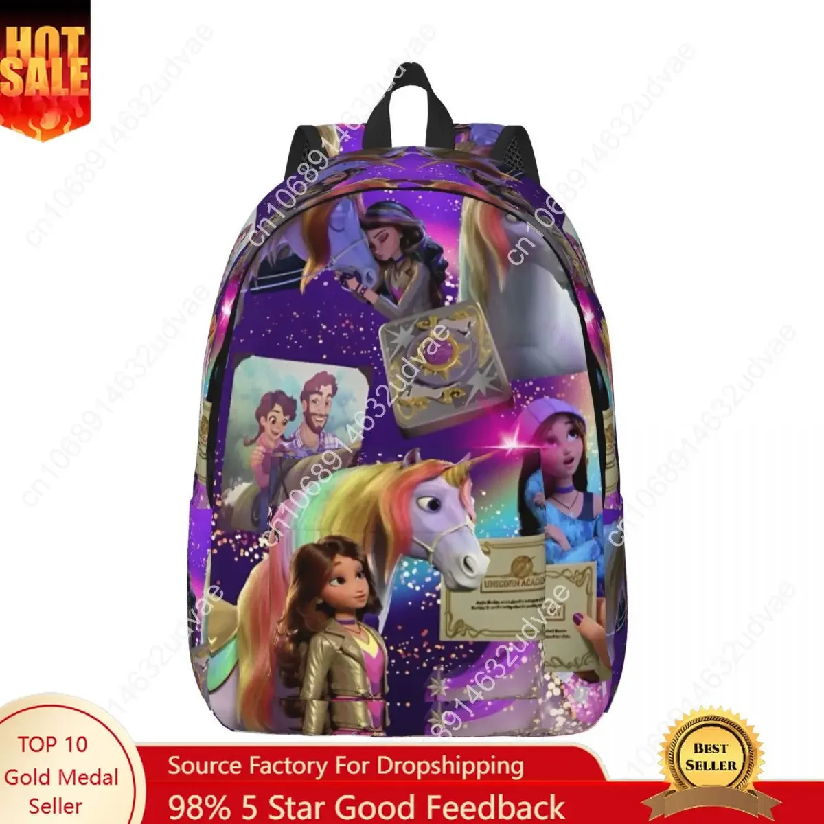 Unicorns A-Academy Animation Girls Cool Backpack Outdoor School Hiking Travel Cartoon Cute Daypack Men Women Laptop Shoulder Bag