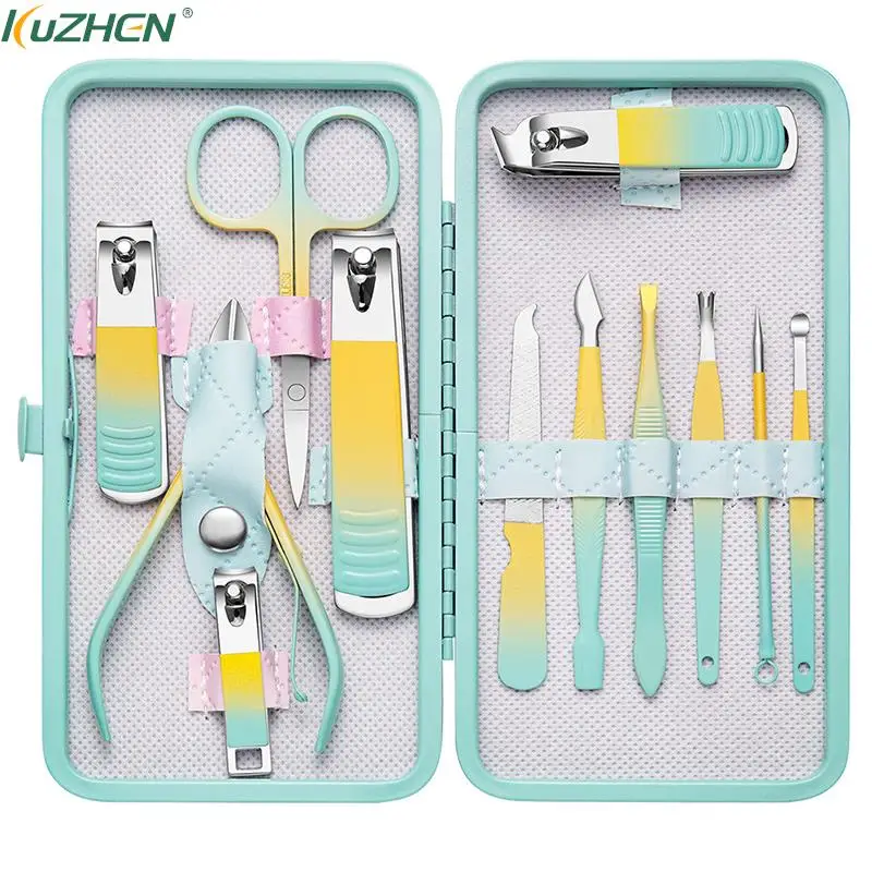3/10/12/18Pcs Maniküre-set Pediküre Sätze Nagel Knipser Werkzeuge Edelstahl Professionelle Nagel Schere cutter Reise Fall Kit
