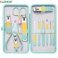 3/10/12/18Pcs Manicure Set Pedicure Sets Nail Clippers Tools Stainless Steel Professional Nail Scissors Cutter Travel Case Kit