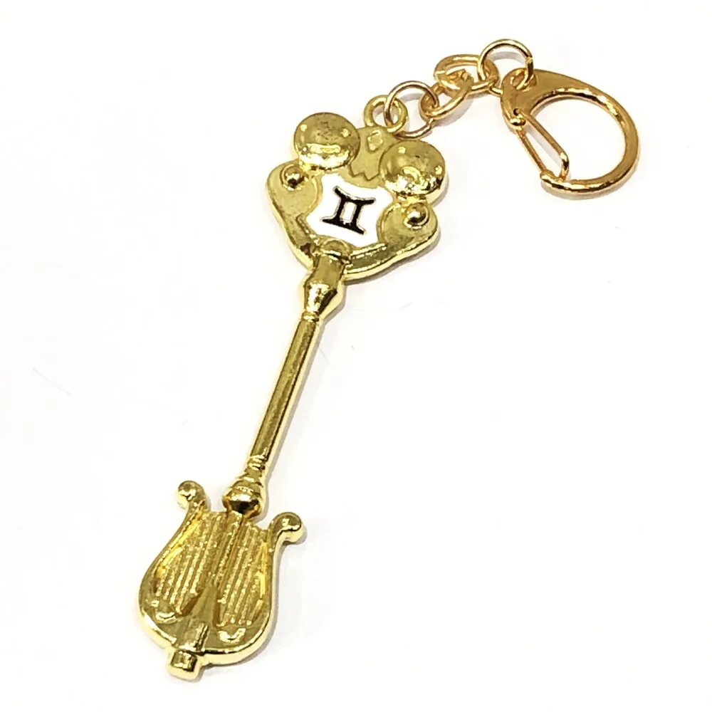 أنيمي إلزا لوسي مفاتيح المعلقات زودياك ستار الروح الساحر استدعاء مجوهرات Keychian Keyrings هدية
