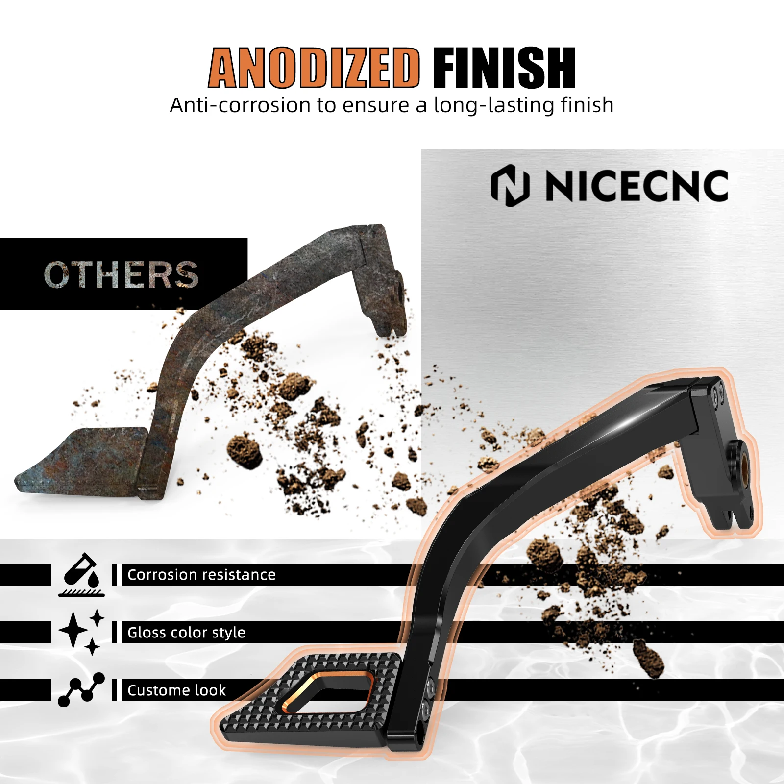 For Harley Dyna Wide Glide/Street NICECNC Rear Brake Lever Pedal Kit For Harley Dyna Bob Low Rider FXDLS 2016-2017 Fat Bob FXDF - Image 4