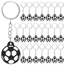 24pcs Football Keychains Portable Keyrings With Soccer Pendants Party Favors Sport Keychains Carnival Game Reward Gifts