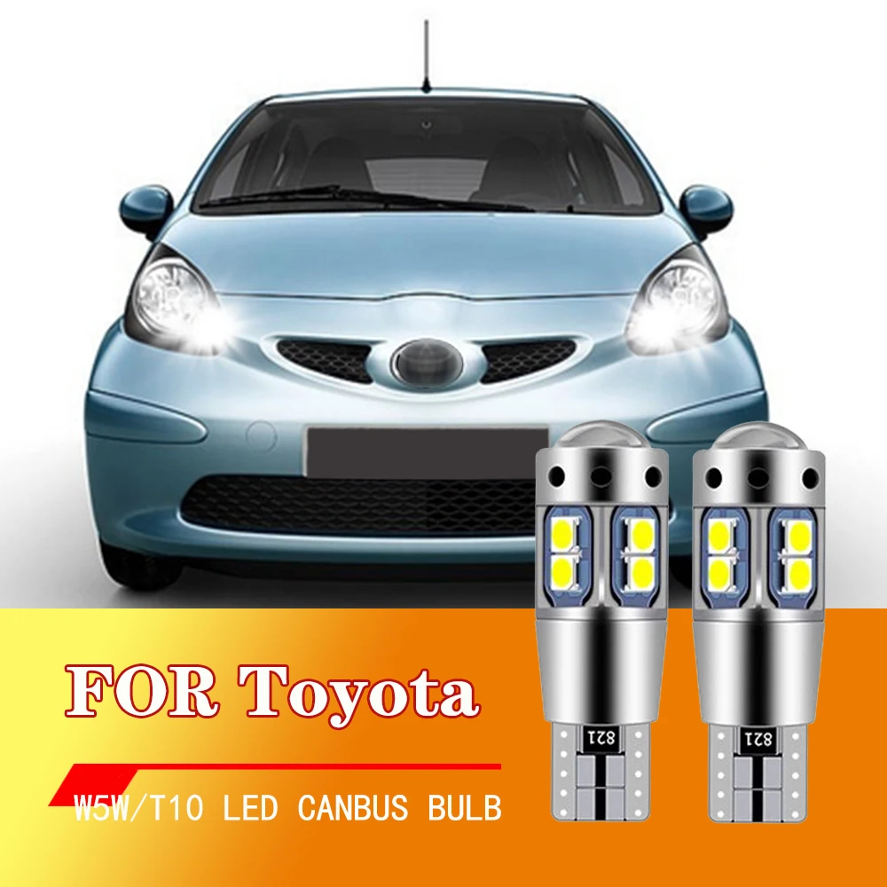 

2x For Toyota Aygo 2005-2014 2006 2007 2008 2009 2010 2011 2012 T10 W5W LED Clearance Side Marker Parking Lights Bulbs CANbus