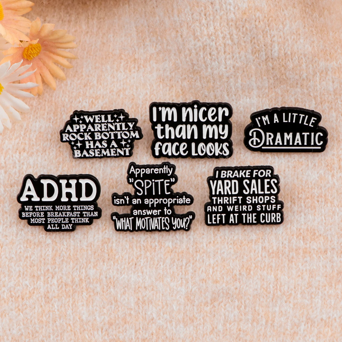 ADHD Enamel Pins Funny Quotes Brooches Badge Lapel Pin For Backpack Clothes Decoration Vintage Jewelry Friends Gifts