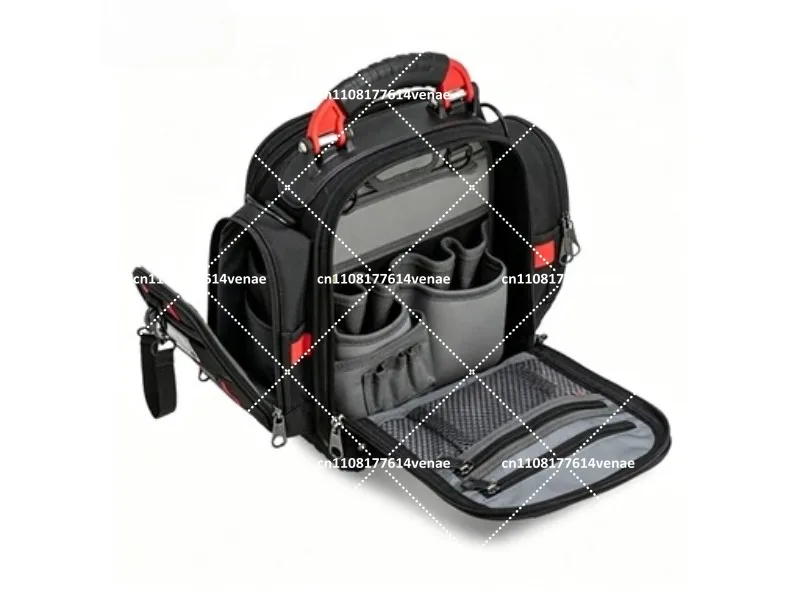 Heavy Duty Oxford Tool Bag with Crossbody Shoulder Strap, Wear-Resistant Portable Organizer Case