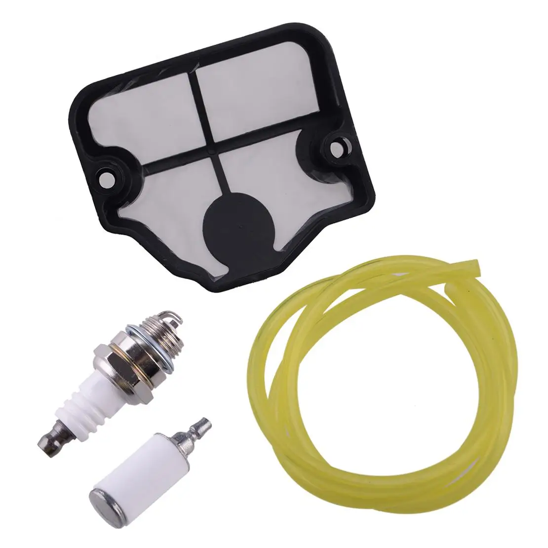 High Quality 4pcs Air Filter Fuel Line Spark Plug Service Kit Fit For Husqvarna 136 137 141 142 36 41