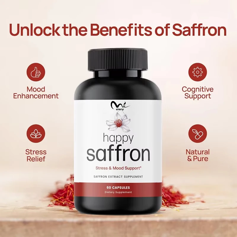 100% pure saffron extract supplement -60 saffron capsules promote healthy digestion and help alleviate indigestion