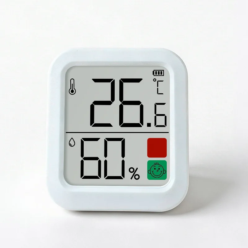 Mini Smart Thermo Hygrometer With Comfort Face Magnetic Metal Stand Indoor Temperature Controller Household Humidity Meter