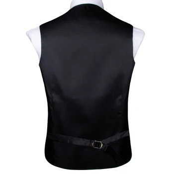 Luxury Gold Mens Suit Vest Red Blue Green Yellow Red Waistcoat Tie Bowtie Hanky Cufflinks Set Male Waist Jacket Wedding Office 3