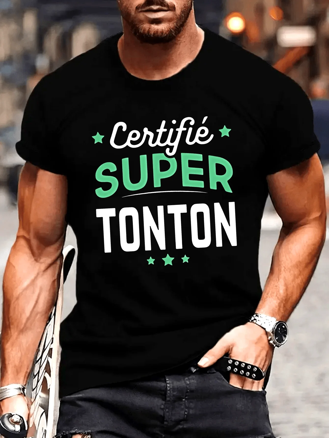 

Fun French Men's Summer Short Sleeve T-Shirt Casual Graphic Tee Men's Fun French Print Short Sleeve T-Shirt Summer Casual Top