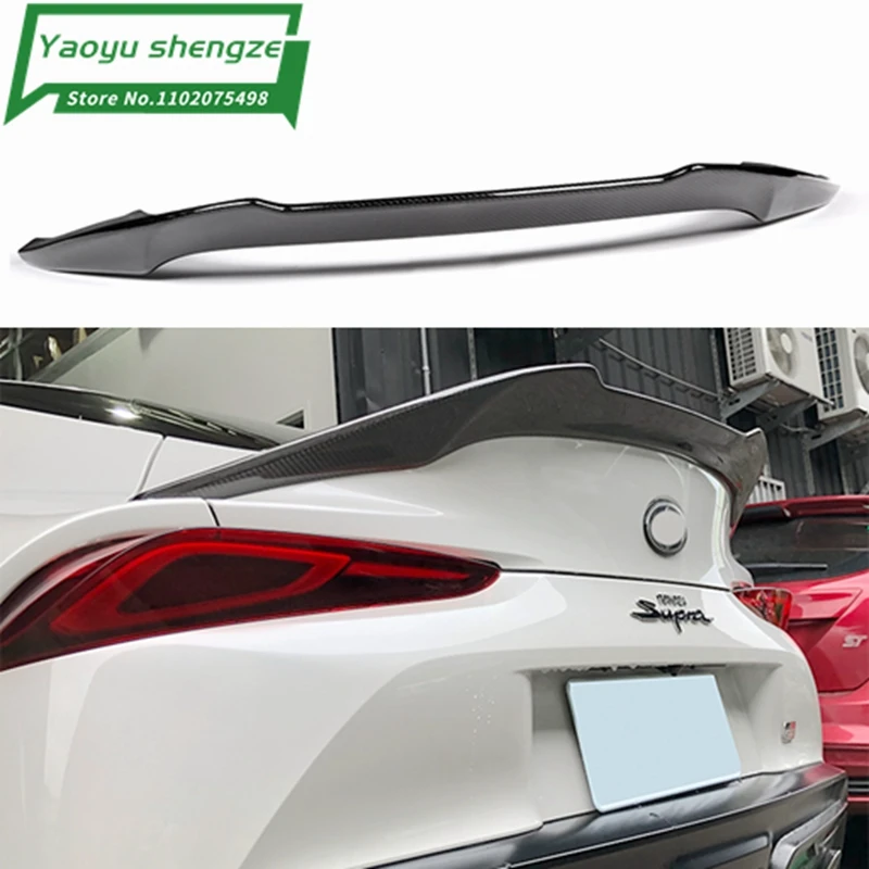 

Rear Trunk Spoiler For Toyota Supra A90 2019 2020 Workman Carbon Fiber Mateiral Glossy Carbon Ducktail Lip Spoiler Wing