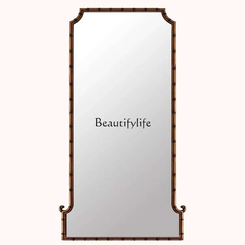 

ls 42American retro bamboo full-body mirror wall-mounted French decorative mirror